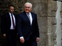 German President Frank-Walter Steinmeier attends the meeting of the presidents of the Arraiolos group at Wawel Castle in Krakow, Poland, on...