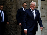 German President Frank-Walter Steinmeier attends the meeting of the presidents of the Arraiolos group at Wawel Castle in Krakow, Poland, on...