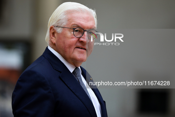 German President Frank-Walter Steinmeier attends the meeting of the presidents of the Arraiolos group at Wawel Castle in Krakow, Poland, on...