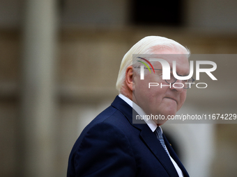 German President Frank-Walter Steinmeier attends the meeting of the presidents of the Arraiolos group at Wawel Castle in Krakow, Poland, on...