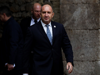 President of Bulgaria Rumen Radev attends the meeting of the presidents of the Arraiolos group at Wawel Castle in Krakow, Poland, on October...