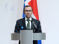 Minister of Foreign Affairs of the Kingdom of Norway, Espen Barth Eide, attends a joint news conference with Minister of Foreign Affairs of...