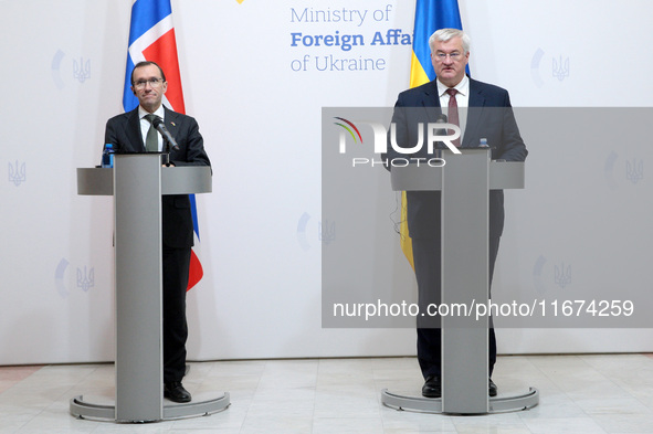 Minister of Foreign Affairs of Ukraine Andrii Sybiha and Minister of Foreign Affairs of the Kingdom of Norway Espen Barth Eide hold a joint...