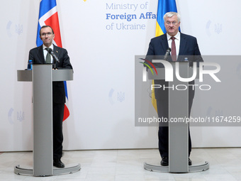 Minister of Foreign Affairs of Ukraine Andrii Sybiha and Minister of Foreign Affairs of the Kingdom of Norway Espen Barth Eide hold a joint...