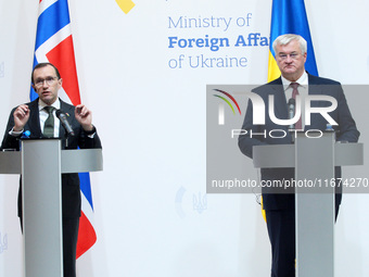 Minister of Foreign Affairs of Ukraine Andrii Sybiha and Minister of Foreign Affairs of the Kingdom of Norway Espen Barth Eide hold a joint...