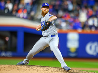 Los Angeles Dodgers relief pitcher Michael Kopech #45 throws during the fifth inning in Game 3 of the baseball NL Championship Series agains...