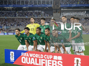 Bolivia players pose for the team photo before the FIFA World Cup 2026 Qualifier match between Argentina and Bolivia at Estadio Mas Monument...