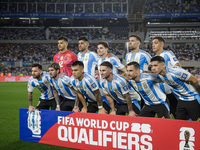 Argentina players pose for the team photo before the FIFA World Cup 2026 Qualifier match between Argentina and Bolivia at Estadio Mas Monume...