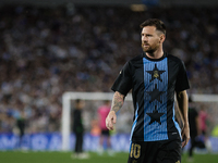 Lionel Messi of Argentina warms up before the FIFA World Cup 2026 Qualifier match between Argentina and Bolivia at Estadio Mas Monumental An...