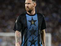 Lionel Messi of Argentina warms up before the FIFA World Cup 2026 Qualifier match between Argentina and Bolivia at Estadio Mas Monumental An...