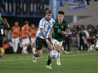 Rodrigo de Paul of Argentina and Gabriel Villamil of Bolivia are in action during the FIFA World Cup 2026 Qualifier match between Argentina...