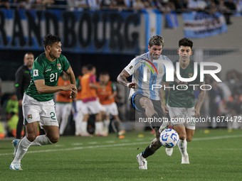 Rodrigo de Paul of Argentina and Gabriel Villamil of Bolivia are in action during the FIFA World Cup 2026 Qualifier match between Argentina...