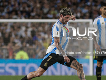 Rodrigo de Paul of Argentina plays during the FIFA World Cup 2026 Qualifier match between Argentina and Bolivia at Estadio Mas Monumental An...