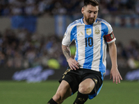 Lionel Messi of Argentina is in action during the FIFA World Cup 2026 Qualifier match between Argentina and Bolivia at Estadio Mas Monumenta...