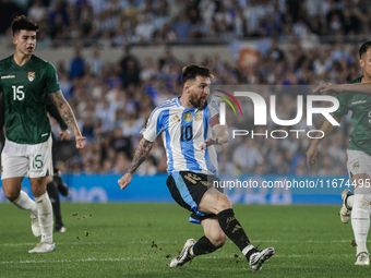 Lionel Messi of Argentina is in action during the FIFA World Cup 2026 Qualifier match between Argentina and Bolivia at Estadio Mas Monumenta...