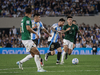 Lionel Messi plays during the FIFA World Cup 2026 Qualifier match between Argentina and Bolivia at Estadio Mas Monumental Antonio Vespucio i...