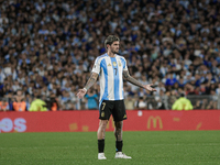 Rodrigo de Paul gestures during the FIFA World Cup 2026 Qualifier match between Argentina and Bolivia at Estadio Mas Monumental Antonio Vesp...