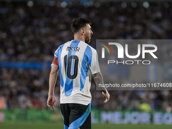 Lionel Messi participates in the FIFA World Cup 2026 Qualifier match between Argentina and Bolivia at Estadio Mas Monumental Antonio Vespuci...