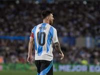 Lionel Messi participates in the FIFA World Cup 2026 Qualifier match between Argentina and Bolivia at Estadio Mas Monumental Antonio Vespuci...