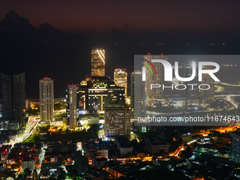 Night view of Colombo, Sri Lanka, on October 17, 2024. (