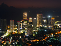 Night view of Colombo, Sri Lanka, on October 17, 2024. (