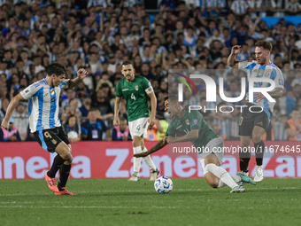 Julian Alvarez of Argentina and Robson De Araujo of Bolivia are in action during the FIFA World Cup 2026 Qualifier match between Argentina a...