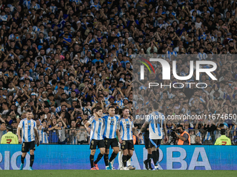 Lautaro Martinez of Argentina celebrates with his teammates after scoring the second goal of his team during the FIFA World Cup 2026 Qualifi...