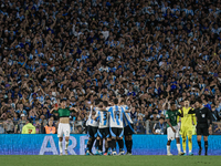 Lautaro Martinez of Argentina celebrates with his teammates after scoring the second goal of his team during the FIFA World Cup 2026 Qualifi...