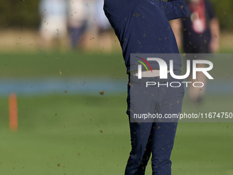 Tom McKibbin of North Ireland plays his second shot on the 14th hole on day one of the Estrella Damm N.A. Andalucia Masters 2024 at Real Clu...