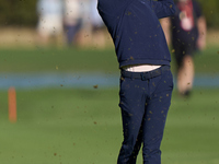 Tom McKibbin of North Ireland plays his second shot on the 14th hole on day one of the Estrella Damm N.A. Andalucia Masters 2024 at Real Clu...