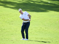 Julien Guerrier of France plays his second shot on the 11th hole on day one of the Estrella Damm N.A. Andalucia Masters 2024 at Real Club de...