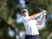 Julien Guerrier of France tees off on the 12th hole on day one of the Estrella Damm N.A. Andalucia Masters 2024 at Real Club de Golf Sotogra...