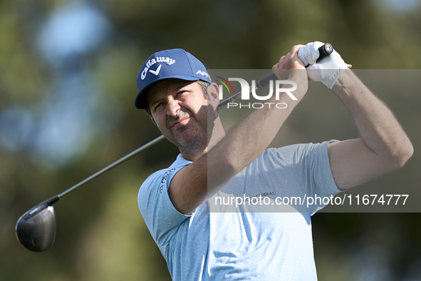 Jorge Campillo of Spain tees off on the 12th hole on day one of the Estrella Damm N.A. Andalucia Masters 2024 at Real Club de Golf Sotogrand...