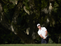 Julien Guerrier of France approaches his ball on the 14th green on day one of the Estrella Damm N.A. Andalucia Masters 2024 at Real Club de...