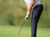 Julien Guerrier of France plays a shot on the 14th green on day one of the Estrella Damm N.A. Andalucia Masters 2024 at Real Club de Golf So...