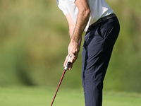 Julien Guerrier of France plays a shot on the 14th green on day one of the Estrella Damm N.A. Andalucia Masters 2024 at Real Club de Golf So...