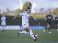 Athenea del Castillo of Real Madrid women plays during the UEFA Women's Champions League match between Real Madrid and Celtic club women at...