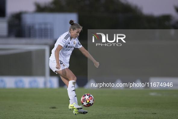 Filippa Angeldahl of Real Madrid women controls the ball during the UEFA Women's Champions League match between Real Madrid and Celtic Club...