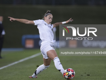 Athenea del Castillo of Real Madrid women plays during the UEFA Women's Champions League match between Real Madrid and Celtic club women at...