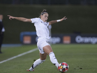 Athenea del Castillo of Real Madrid women plays during the UEFA Women's Champions League match between Real Madrid and Celtic club women at...