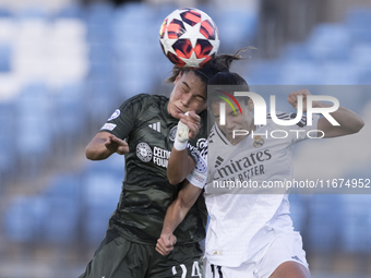 Alba Redondo of Real Madrid Women and Bruna Lourenco of Celtic Football Club Women fight for the ball during the UEFA Women's Champions Leag...