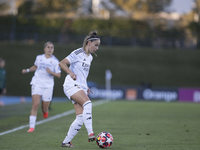 Athenea del Castillo of Real Madrid women plays during the UEFA Women's Champions League match between Real Madrid and Celtic club women at...