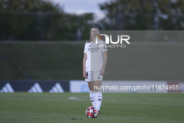 Melanie Leupolz of Real Madrid women participates in the UEFA Women's Champions League match between Real Madrid and Celtic club women at Al...