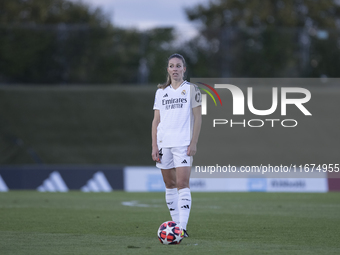 Melanie Leupolz of Real Madrid women participates in the UEFA Women's Champions League match between Real Madrid and Celtic club women at Al...