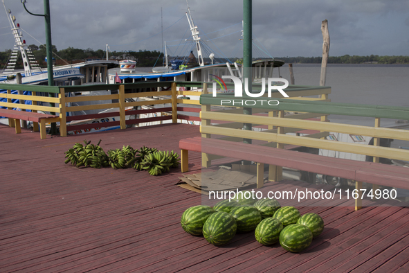 Bananas and watermelons are on the city's waterfront in Afua, Para, Brazil, on September 27, 2024. 