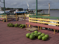 Bananas and watermelons are on the city's waterfront in Afua, Para, Brazil, on September 27, 2024. (