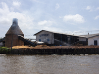 A lumber mill is located at the mouth of the Amazon River in Afua, Para, Brazil, on September 28, 2024. (