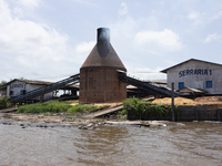 A lumber mill is located at the mouth of the Amazon River in Afua, Para, Brazil, on September 28, 2024. (