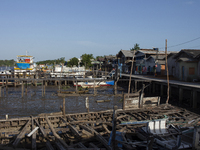 The scenery of the Afua waterfront at the mouth of the Amazon River in Afua, Para, Brazil, on September 29, 2024. (