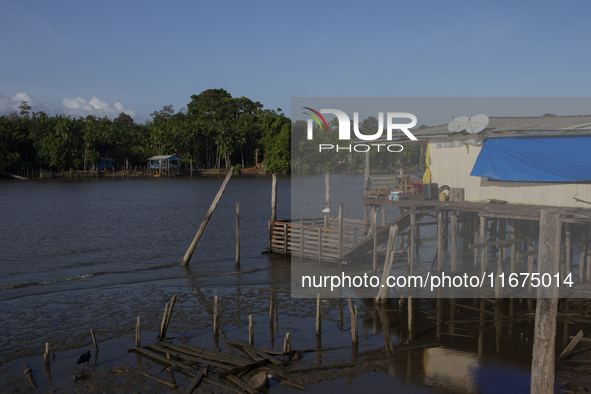 The scenery of the Afua waterfront at the mouth of the Amazon River in Afua, Para, Brazil, on September 29, 2024. 